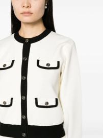 SANDRO contrast-trim Buttoned Cardigan - at Farfetch